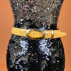 Golden Alligator Authentic Leather Retro Belt